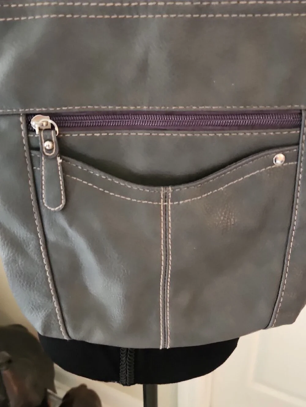 croft & barrow Gray Faux-Leather Crossbody Shoulder Bag
